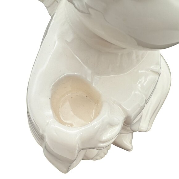 Vtg Fitz & Floyd Ceramic Singing Angel Figurine Taper Candle Holder Japan White - Picture 6 of 11